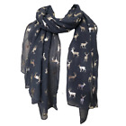 Blue with Silver Deer/Moose Scarf/wrap