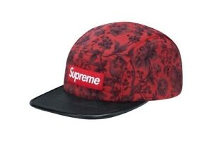 Supreme Liberty Camp Cap Pinwale Leather Camp Leopar Red Floral Flower 12A/W