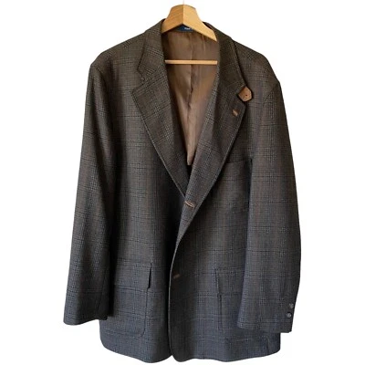 Blazer Abrigo Deportivo T. Harris London Talla Lg 44 3 Botones Lana de Cordero Medio Forrado a Cuadros  Foto 1 de 4