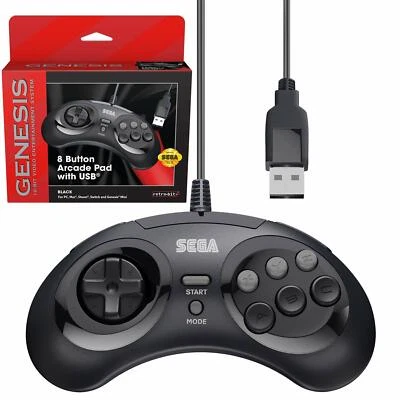 Retro-Bit Official Sega Genesis USB Controller 8-Button Pad for Sega Genesis NEW - Image 1 of 4