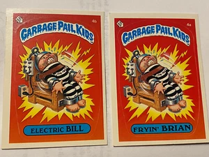 1985 OS1 Garbage Pail Kids Electric Bill & Fryin’ Brian 4a and 4b Cards Ungraded - Picture 1 of 12
