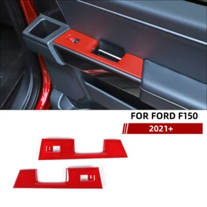 Inner Rear Door Window Lift Switch Panel Trim Cover For Ford F150 2021 2022 Red - Bild 1 von 8