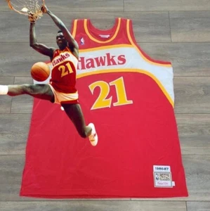 VINTAGE AUTHENTIC DOMINIQUE WILKINS HAWKS JERSEY MITCHELL NESS 48 XL RARE - Picture 1 of 10