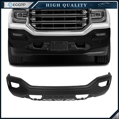 New Black Steel Front Bumper w/o Sensor Holes For 2016 2017 2018 GMC Sierra 1500 Foto 1 de 4