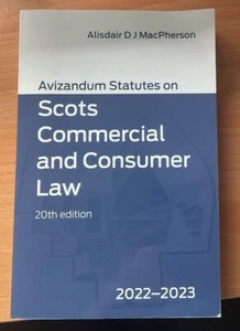 Avizandum Statutes On Scots Commercial And Consumer Law ISBN 9781399514644 - Picture 1 of 1