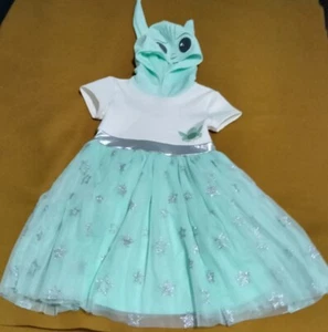 Star Wars Mandalorian Grogu Yoda Costume Tutu Dress w/ Hood size 4/5 - Picture 1 of 13