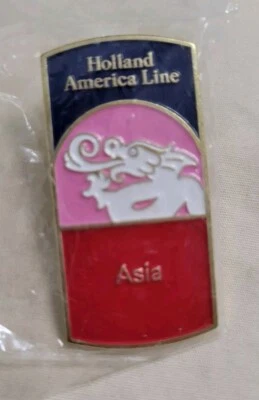 Holland America Cruise Line Asia Souvenir Jacket Hat Lapel Pin New In Package - Image 1 of 2