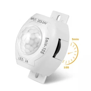 DC 5V 12V 24V 3A Automatischer Infrarot PIR Bewegungsmelder Schalter für LED Streifen Licht - Bild 1 von 6