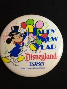 Botón vintage Feliz Año Nuevo Disneyland 1986 - excelente estado/como nuevo, haz oferta también - Imagen 1 de 2