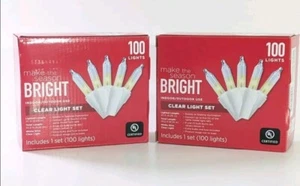 Christmas Lights, White, 100 LED 20ft String, Indoor/Outdoor, 2 Pack - Picture 1 of 2
