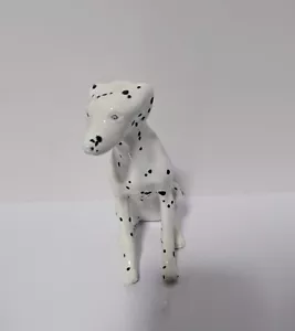 Hand Painted Ceramic Dalmatian Dog Figurine 7" Blue Eyes - Picture 1 of 4
