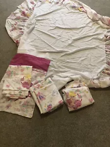 Barbie Bedding bed skirt Pillowcase lot 1995 Ballerina 94" x 66" flat Lot 5 - Picture 1 of 13