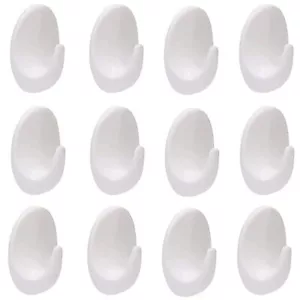 12 x Self Adhesive Hooks Wall Hanger Multi Purpose Sticky Coat Key Bathroom - Picture 1 of 3