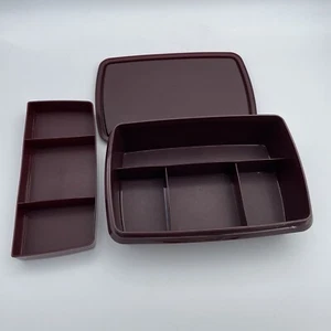 Vintage Tupperware Tuppercraft Box w/ Tray 767-2 Stow-N-Go 3 Piece - Picture 1 of 4