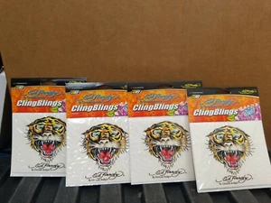 Lot of 4 Ed Hardy Tiger Cling Bling Decal Christian Audigier - Picture 1 of 3