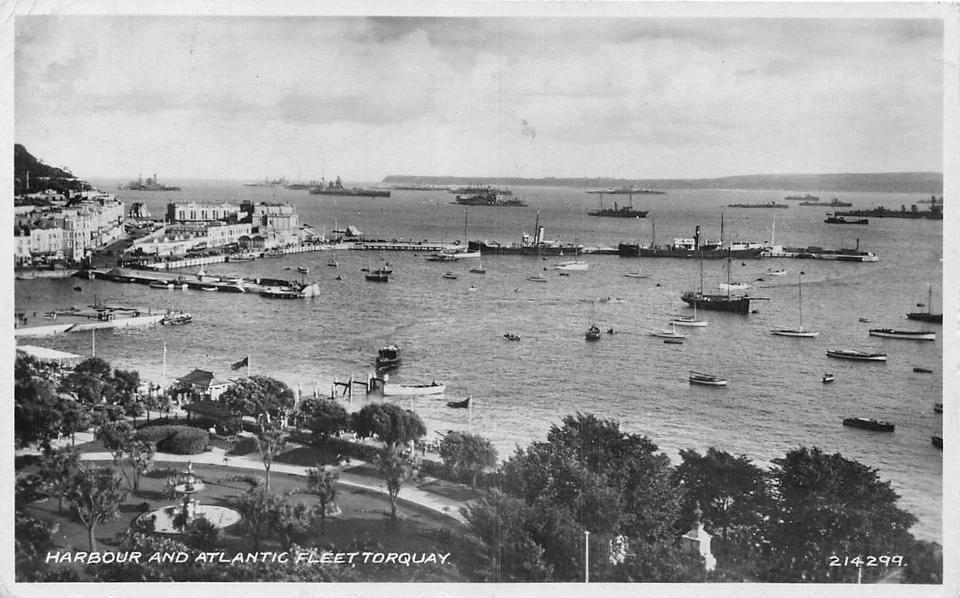 Postal De Devon Torquay Puerto Y Flota Atlántica RP - Imagen 1 de 1