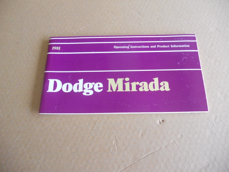 NOS Mopar 1981 Dodge Mirada Operating Instructions Owners Manual - Изображение 1 из 4