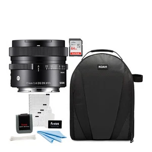 Sigma 17mm F4 DG DN Series Ultra Wide Angle Lens for Sony E Mount Bundle - Picture 1 of 9