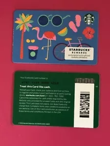 Starbucks Card 2020 Summertime Flamingo Bike Sunglasses Limited NEW Unused MINT - Picture 1 of 3