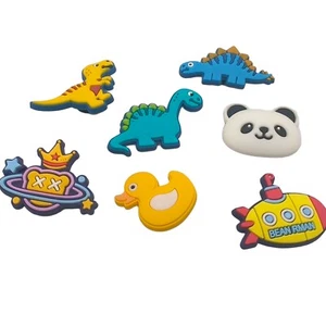 7 Shoe Charms Panda Dinosaur Plug Button Accessories Wristband Croc Compatible  - Picture 1 of 9