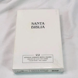 Santa Biblia Reina Valera Black Leather Stampley Deluxe Edition Sealed - Picture 1 of 8