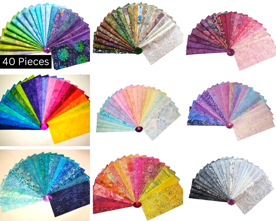 40 Piece Batik Cotton Layer Cakes 10" Squares Variety of Colours / Patterns - Image 1 of 1