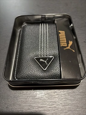 Nueva Cartera Puma Deportiva Diseñador Para Hombres Estilo Callejero Logo Doble Plegable Cuero Sintético Negra Foto 1 de 4