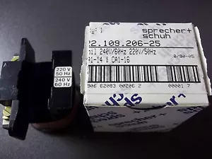 Sprecher + Zapato 22.109.206-25 220V-240V Coil Nema Size 1.1 3/4 New Old Stock - Imagen 1 de 2
