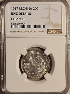 French Indochina 20 Cents 1937 NGC Unc Details