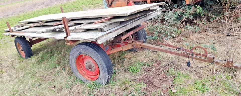 OLDTIMER AJKO KOLDING DANMARK Bj 1957 LoF Anhänger Landwirtschaft Gummiwagen - Bild 1 von 4