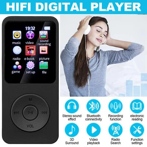 MP4 MP3 Bluetooth HiFi Reproductor de Música Deportivo Sin Pérdidas Radio FM Grabadora Soporte 64G - Imagen 1 de 12