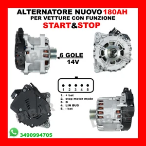 ALTERNATORE NUOVO 180AH CITROËN DS5 2.0 HDI165HYBRID4 4X4 DA 2011 KW120 CV163 59 - Foto 1 di 3