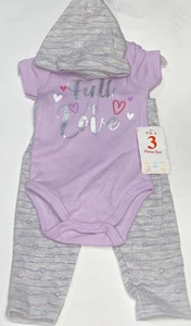 3Pcs NB 3-6M Baby Kindness Short Sleeve 1pc Top+Pants+hat Outfit Set NWT - Picture 1 of 6