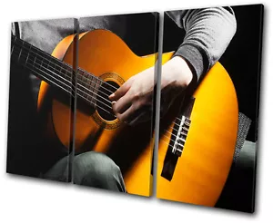 Chitarra acustica musicale TREBLE CANVAS WALL ART quadro stampa VA - Foto 1 di 1