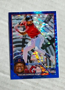 OSCAR GONZALEZ 2023 Topps Chrome BLUE SONAR REFRACTOR SP RC 022/125! #207! - Picture 1 of 2