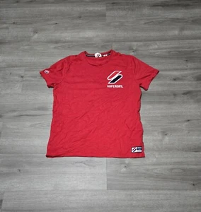 Superdry Hombre Talla XL Camisa Manga Corta Chenille Logo Rojo - Imagen 1 de 14