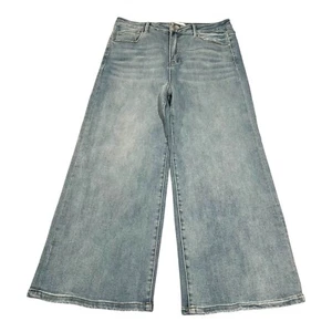 Risen women’s Light Wash Blue Jeans High Rise Crop Ankle Wide Leg Sz 15/32 NWT - Picture 1 of 14
