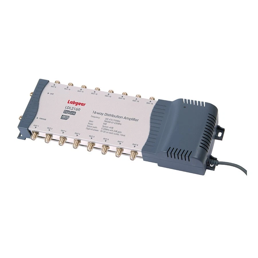 Labgear Distribution Amplifier with IR Bypass, RED Compliant 2 Input 16 Output - Image 1 of 1