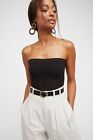 New Free People Womens Seamless Strapless Sheer Honey Textured Tube Top $38