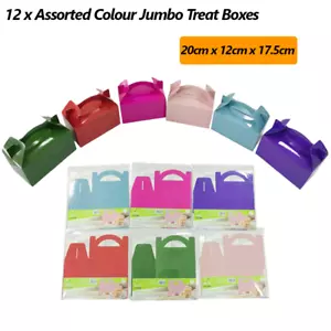 12 x Paper Treat Boxes Candy Goodie Favor Cake Dessert Boxes Birthday Party Bag - Picture 1 of 2
