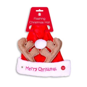Novedad Sombrero de Papá Noel LED Intermitente con Astas - Imagen 1 de 1