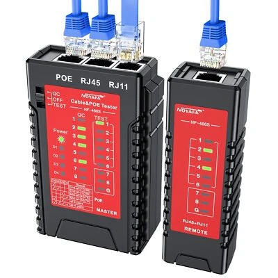 NF-468S Netzwerk Kabel Tester Kabel Mapper POE Tester -RJ45/RJ11/CAT5/CAT6/CA... - Bild 1 von 4