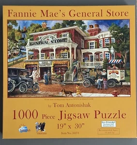 SUNSOUT 1000 Piece Jigsaw Puzzle - Fannie Mae's General Store 19x30 56703 Nice! - Picture 1 of 7