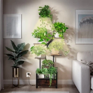 9 Tiered 65'' Tall Plant Stands Tand Indoor Movable Plant Shelf With Wheels Home - Picture 1 of 10