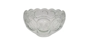 Vintage Elegant Glass Moon Star Scalloped Punch Bowl Cups Ladle 11 Piece Set - Picture 1 of 4