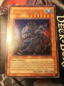 YuGiOh! TCG Superancient Deepsea King Coelacanth PTDN-EN034 Ultra Rare NM 1st Ed - Picture 1 of 2