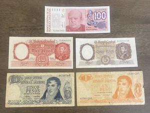 Banco Central De La Republica Argentina- Lot of 5 Notes - Picture 1 of 2