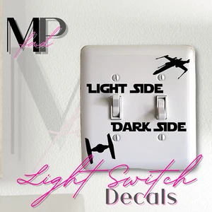 Star Wars Light Switch Set Wall Plate Decal Home Decor Sticker XWING TIE FIGHTER - Picture 1 of 8