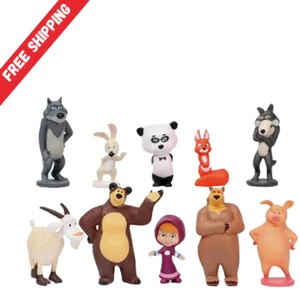 Masha y el Oso Oso Masha 10 PIEZAS Figuras de Acción Muñecas de Juguete Regalo Decoración de Pasteles - Imagen 1 de 6