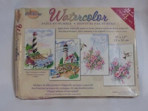 Dimensions Paint Works Malen nach Zahlen Set Aquarell Leuchtturm Floral gebraucht - Bild 1 von 11